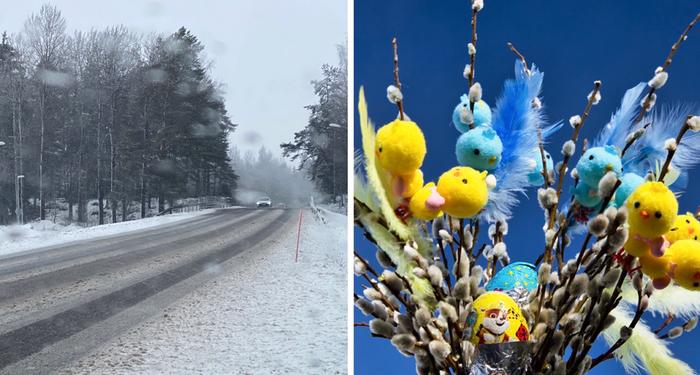 Pääsiäinen Räntää ja aurinkoa.