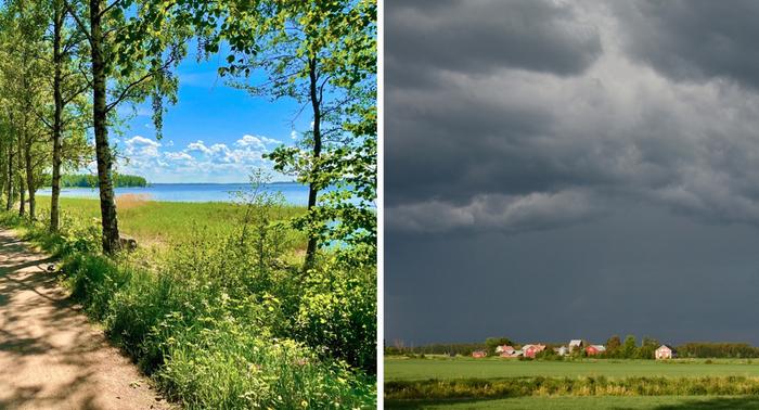 Aurinkoa ja sadepilviä Aurinkoa ja sadepilviä.