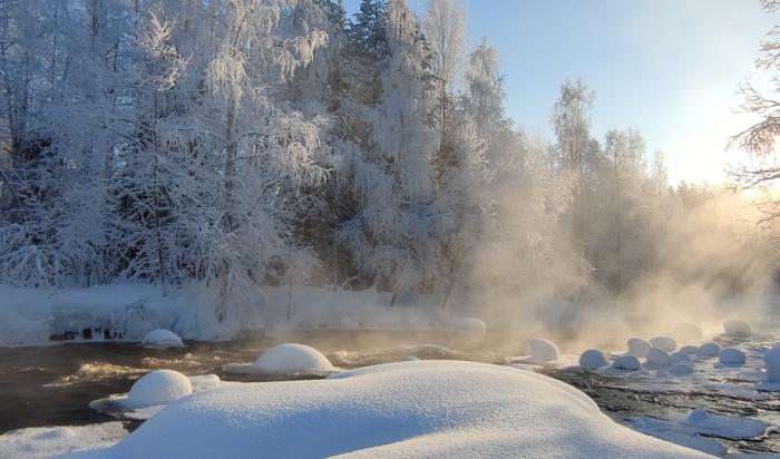 Talvipäivä Pakkaspäivä Paltamossa.