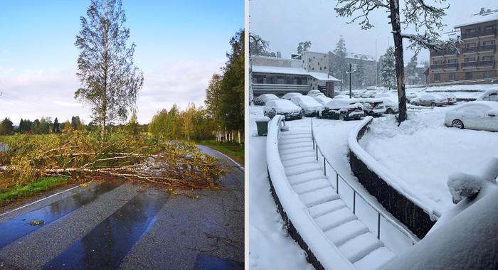 Varpu-myrsky riepotteli Suomea ja Lappiin satoi paikoin ensilumi 20. syyskuuta 2023.