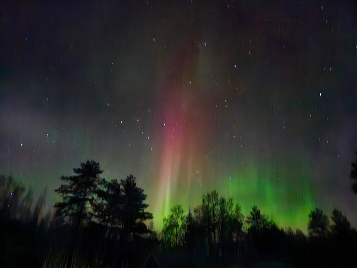 Revontulia Rääkkylässä.