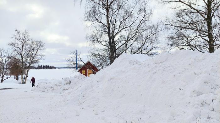 Vaasassa oli korkeita lumikasoja maaliskuun lopussa 2023.