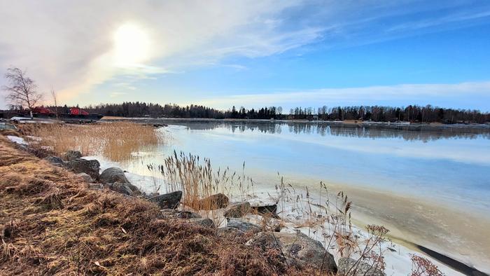Lauhaa maaliskuun alun säätä Vaasassa.