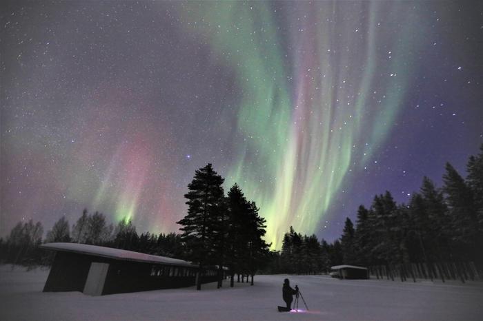 Revontulia Vaalassa.