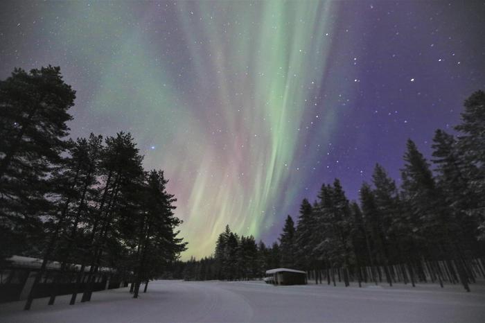 Revontulia Vaalassa.