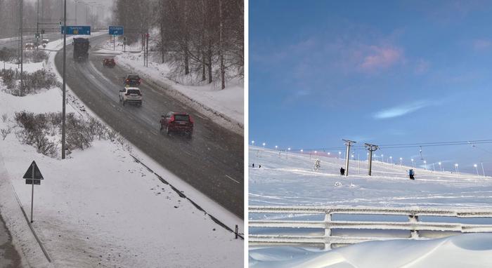 Lumisateita ja pakkasia.