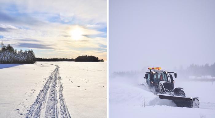 Helmikuun aurinkoa ja lumen aurausta.