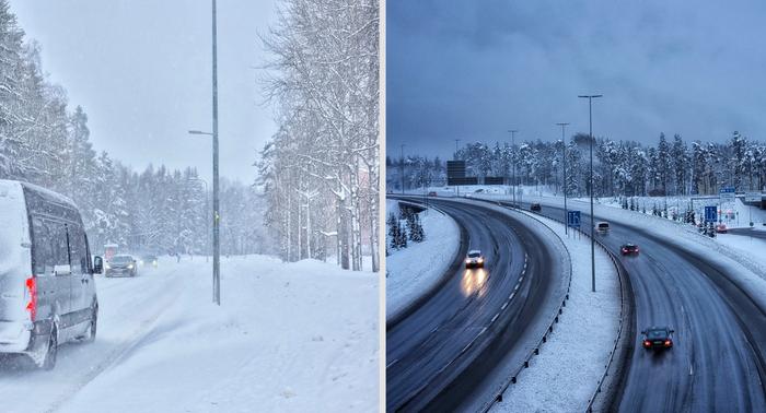 Eri olomuodoissa tulevat sateet, loska ja liukkaus huonontavat ajokeliä talvisin.