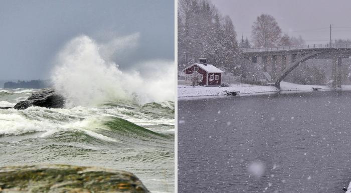 Myrskyä ja lumisateita Lokakuussa 2023 koettiin niin myrskyjä kuin lumisateitakin.