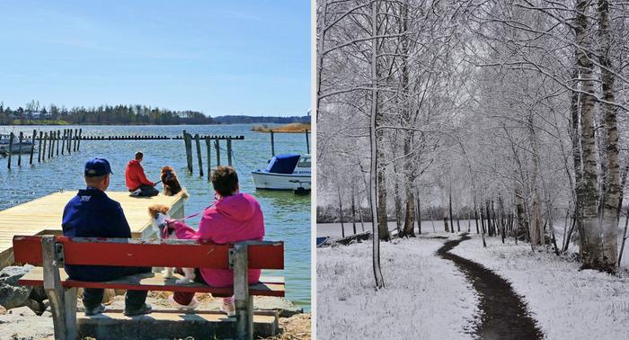 Suomen toukokuun säässä voidaan nähdä niin kesäistä lämpöä kuin lumisateitakin.