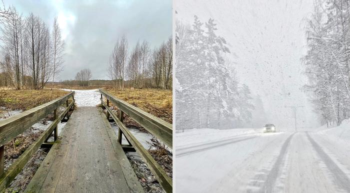 Lauhaa ja lumipyryä.