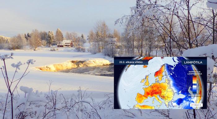 Suomi on lähiviikkoina itäisen kylmän ja läntisen lauhemman ilmamassan välissä.