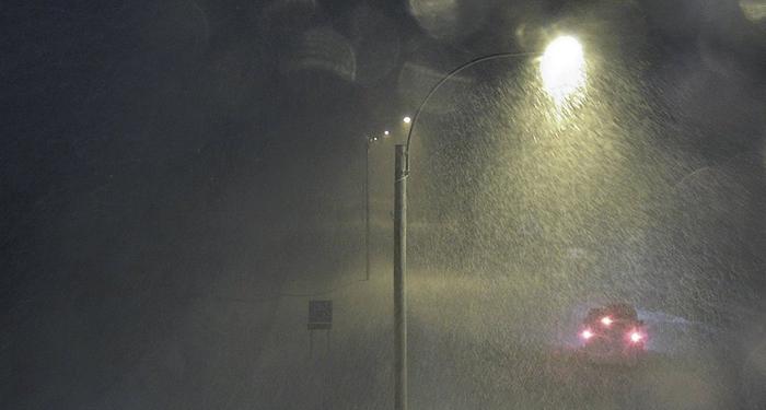 Kilpisjärvellä pyrytti lunta tammikuun lopussa 2024.