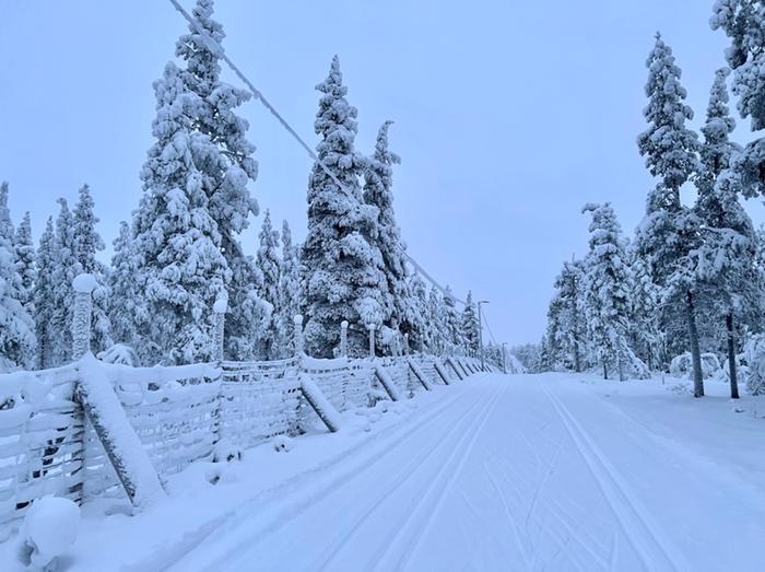 Pilvinen joulukuun päivä Saariselällä.
