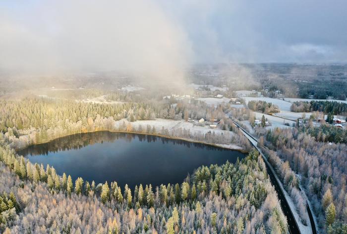 Luminen maisema Ylöjärvellä Pirkanmaalla.