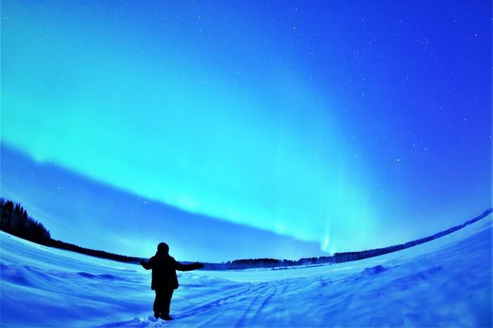 Revontulia Rautalammilla.