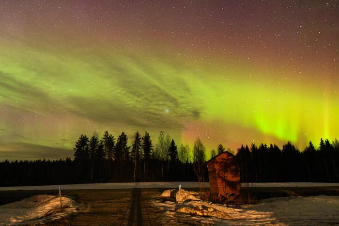 Revontulia Nurmeksessa.