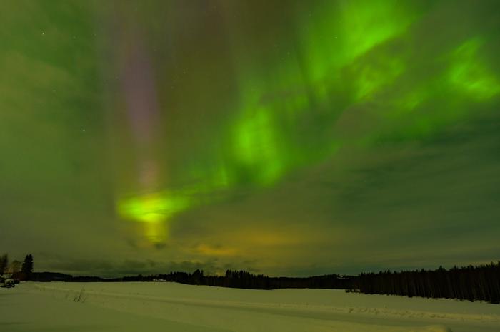Revontulia Nurmeksessa.