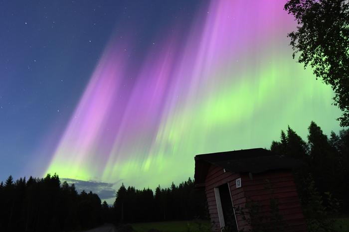 Upeat revontulet Nurmeksessa.