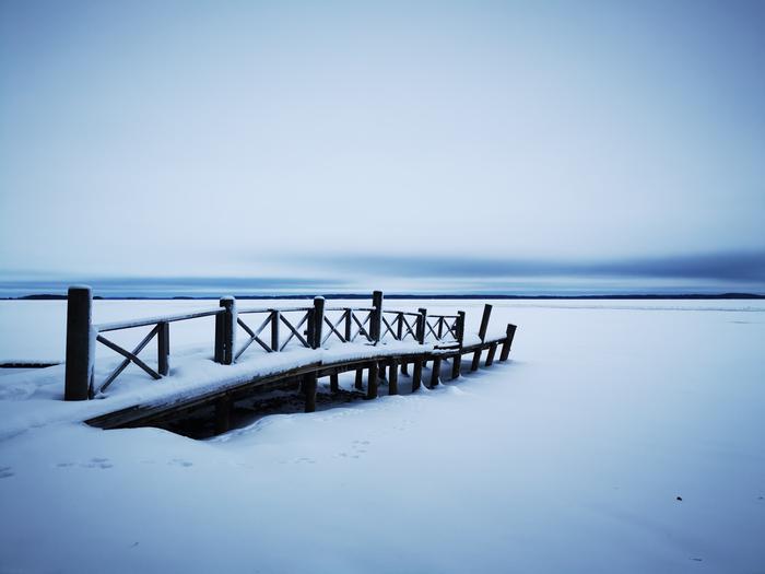 Pilvinen talvipäivä Rääkkylässä.