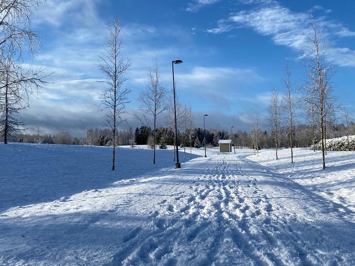 Lunta Tuusulassa huhtikuussa 2020.