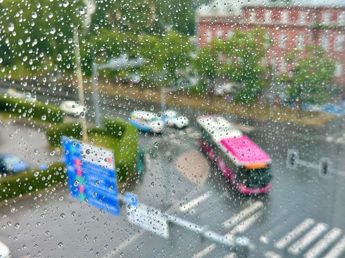 Sadetta Vaasassa Sateinen heinäkuun päivä Vaasassa.