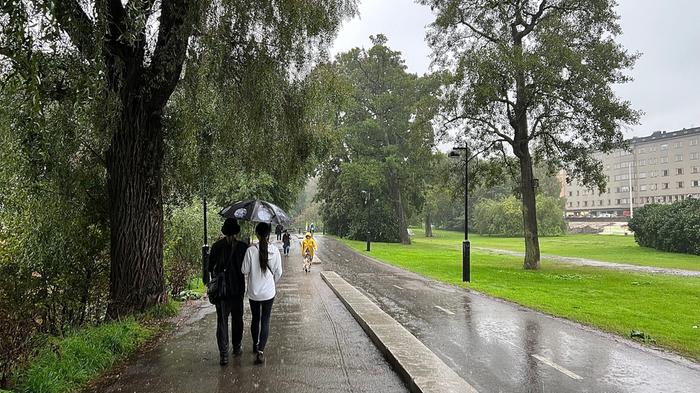 Syyskuinen sadepäivä Helsingissä.