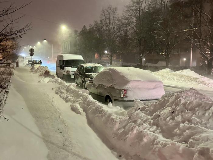 Vaasassa oli jo reilusti lunta marraskuun lopussa 2023.