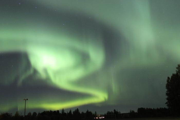 Revontulia Seinäjoella lokakuussa 2018.