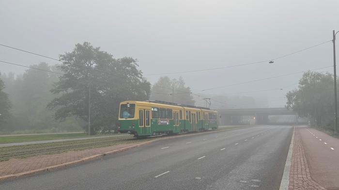 Harmaa ja sumuinen aamu Helsingissä syyskuussa 2025.