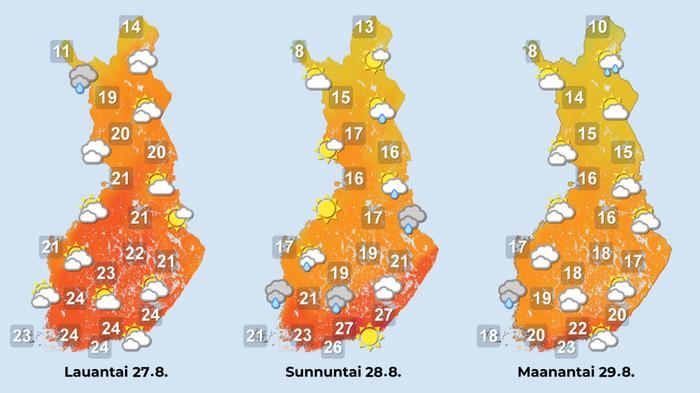 Ennuste 27.–29.8.2022 Ennuste 27.–29.8.2022.