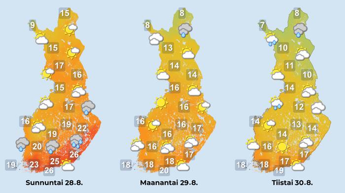 Ennuste 28.–30.8.2022.