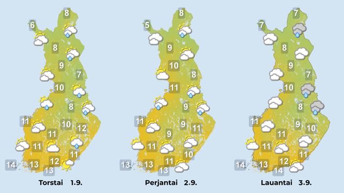 Ennuste 1.–3.9.2022. Ennuste 1.–3.9.2022.