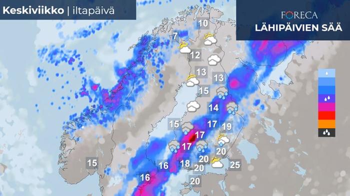 Ennuste keskiviikolle 13.9.2023