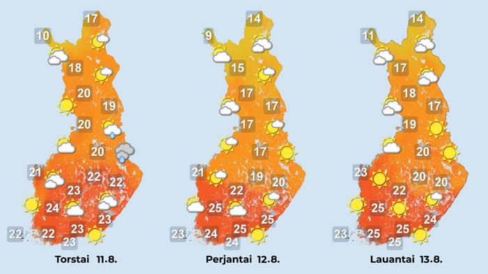 Ennuste 11.–13.8.2022.