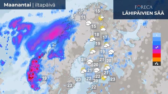 Ennuste maanantaille 11.9.2023.