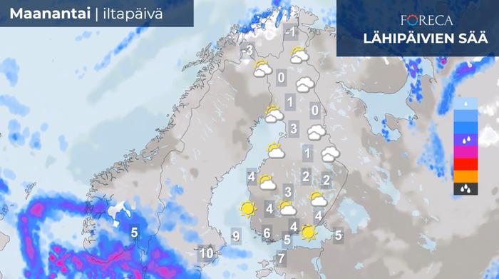 Ennuste maanantaille 24.10.2022.