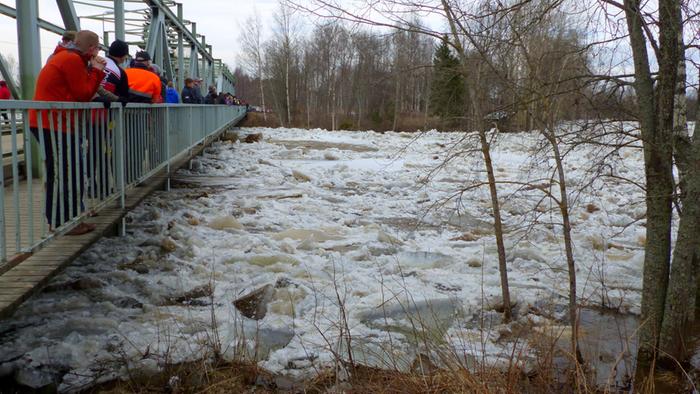 Kyröjoki tulvi Pohjanmaalla keväällä 2018.
