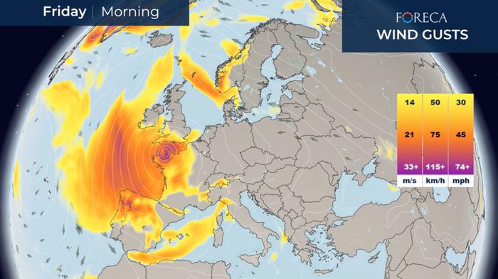 Alex-myrsky vaikuttaa loppuviikolla läntisessä ja keskisessä Euroopassa.