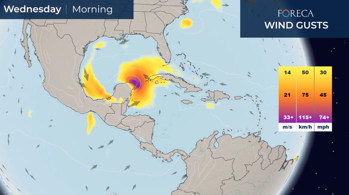 Hurrikaani Delta kulkee Jukatanin niemimaalta kohti Yhdysvaltoja.