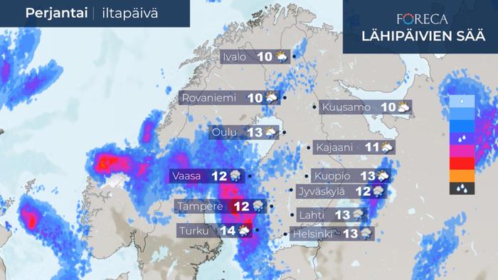 Perjantain ennuste 9.10.2020 Perjantai-iltapäivän ennuste 9.10.2020.