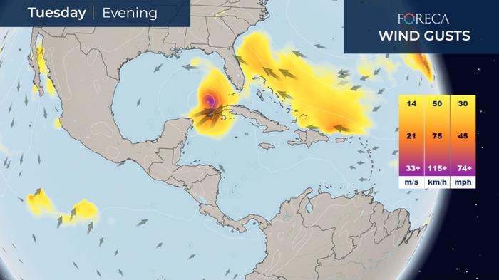 Trooppinen myrsky Eta etenee Meksikonlahdella pohjoiseen.