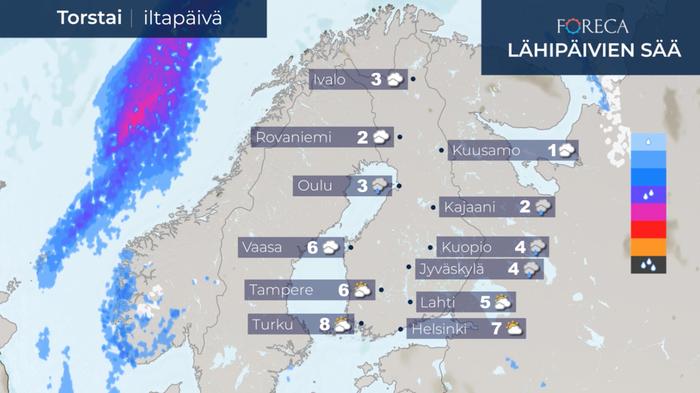 Ennuste 12.11.2020 Ennuste torstai-iltapäivälle 12.11.2020.