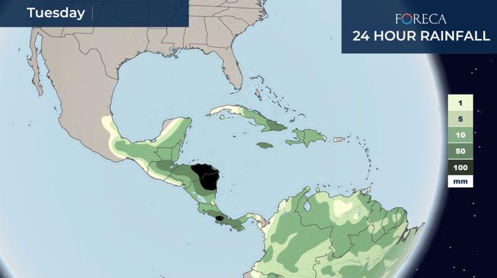 Hurrikaani Eta tuo rankkoja sateita muun muassa Nicaraguaan ja Hondurasiin.