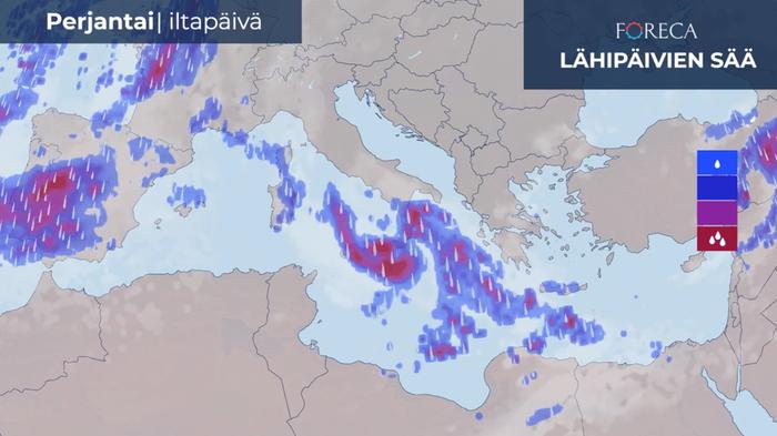 Välimerellä eteläisessä Italiassa tuli rankkoja sateita lokakuun lopussa 2021.