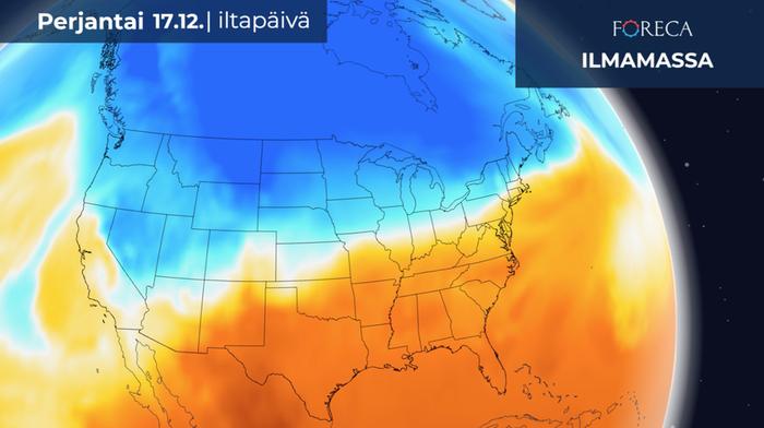 Voimakkaita sääilmiöitä aiheuttava kylmä säärintama on liikkeessä Yhdysvaltojen yli kohti itää. Voimakkaimmat sääilmiöt tapahtuvat lämpimän ja kylmän ilmamassan rajavyöhykkeen tuntumassa.