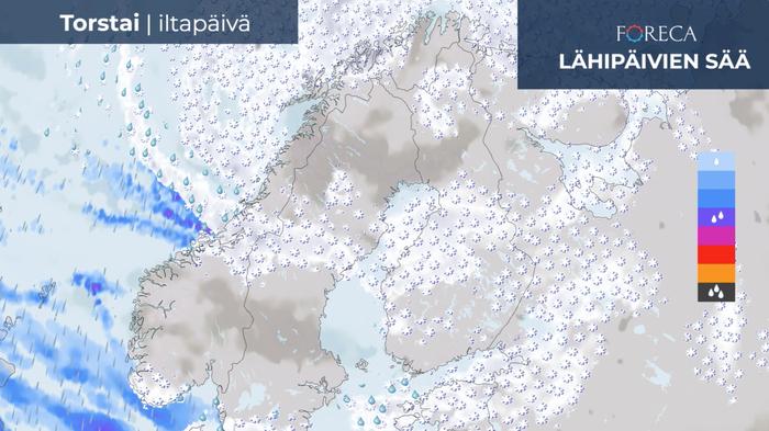 Ennuste 23.12.2021 Ennuste torstai-iltapäivälle 23.12.2021.