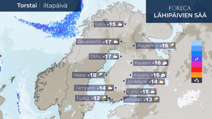 Ennuste iltapäivälle 11.2.2021.