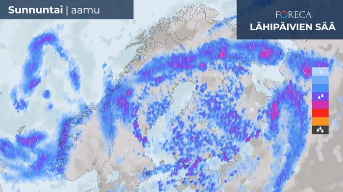 Ennuste sunnuntaiaamulle 15.8.2021.