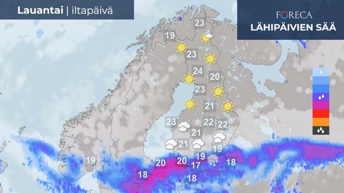 Ennuste 7.8.2021 Ennuste lauantai-iltapäivälle 7.8.2021.
